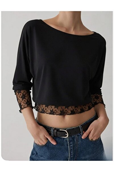 morche BLUZĂ DE DAMĂ CU DETALII DIN DANTELĂ, CU TĂIȚE LEJER