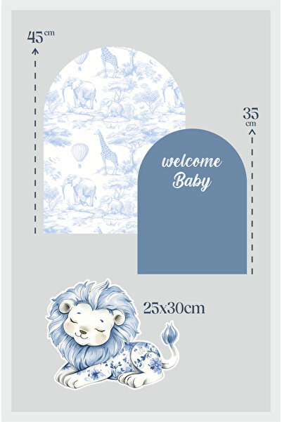 neşeli günlerim Safari Aslan welcome Baby 3 Parça Masa Üzeri Ayaklı Pano Set