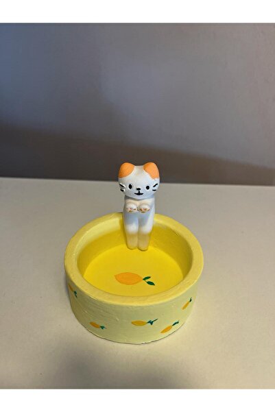 Cherry Candle Shop Üşüyen Kedi Mumluk (1 adet tea light mum hediye)