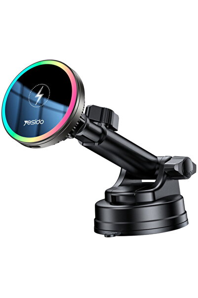 Yesido Suport Masina cu Alimentare Wireless, Prindere 2in1, Magneti N52 - (C3...