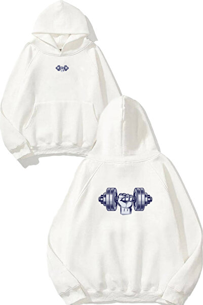 VSRN سويت شيرت أبيض كبير الحجم بطباعة تصميم كاستل إل ديزاين