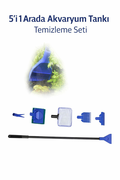 Yenilig 5’i 1 Arada Akvaryum Tankı Temizleme Seti | Dip Sifonu, Cam Temizleyi...