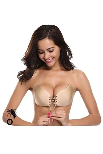 SİA LESS Plump-Looking Silicone Adhesive Bra with Front Drawstring, Strapless...