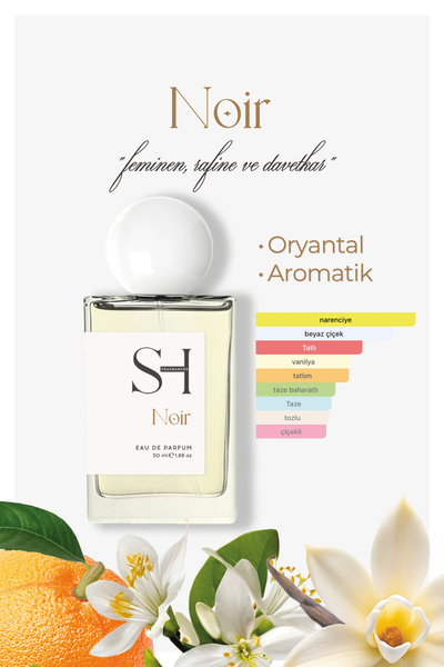 SH FRAGRANCES Noir EDP Kadın Parfüm | Oryantal-Aromatik | Portakal çiçeği-Yas...