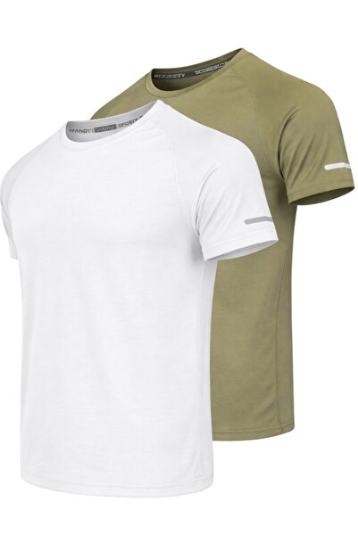 pandy 2-Pack of Athletic Technical Sports T-Shirts with Quick Dry Feature