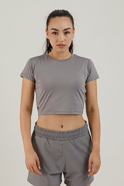 Airlife Sportswear Kısa Kollu Kadın Sporcu Tişörtü Gri