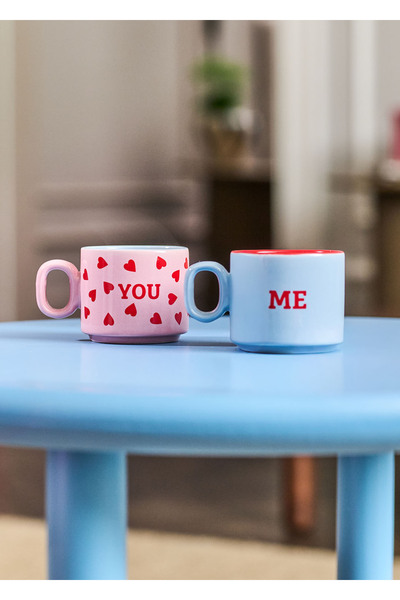 Flying Tiger Copenhagen 2'li Pembe Seramik Cortado Fincanı