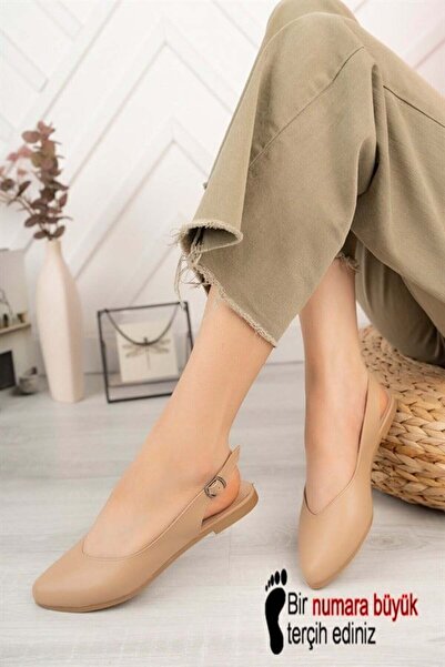 Difolia Women's Leather Open Back Pointed Toe Casual Ballet Flats