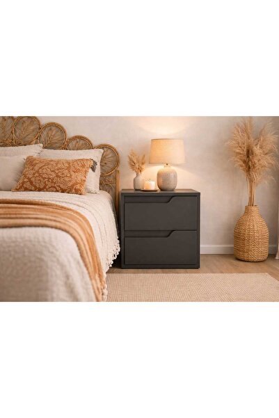 ALTEKS DEKOR Modern 2 Çekmeceli MDF LAM Komodin, Yatak Odası & Genç Odası & O...