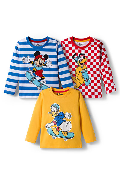 Babyhug Disney Single Jersey Knit Full Sleeve T-Shirts Mickey & Friends Pack ...