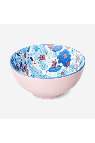 Flying Tiger Copenhagen Mavi Çiçekli Büyük Seramik Kase