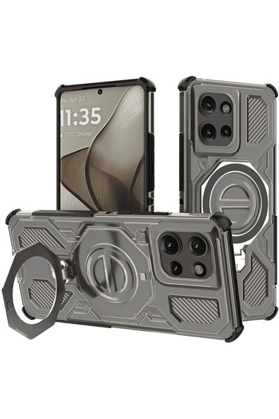 Techsuit Husa pentru Motorola Edge 50 - Carbon Shield PRO - Smoke Black