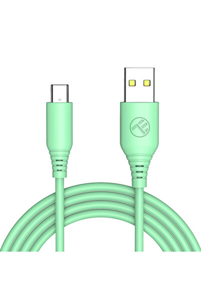 TELLUR Cablu USB la tip C din silicon, 3A, 1m, verde