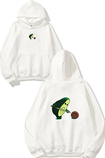 VSRN سويت شيرت أبيض كبير الحجم بطبعة تصميم أفاكادو بيلاردو