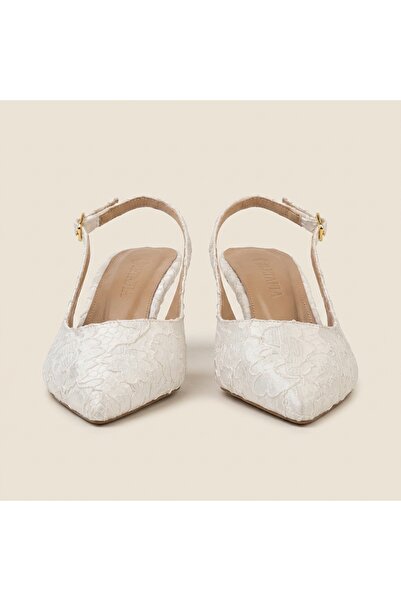 Letafia Dalida Patent Leather Lace Detailed Low Heel Shoes