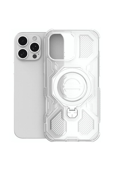 Techsuit Husă pentru iPhone 15 - Carbon Shield PRO - Alb Transparent