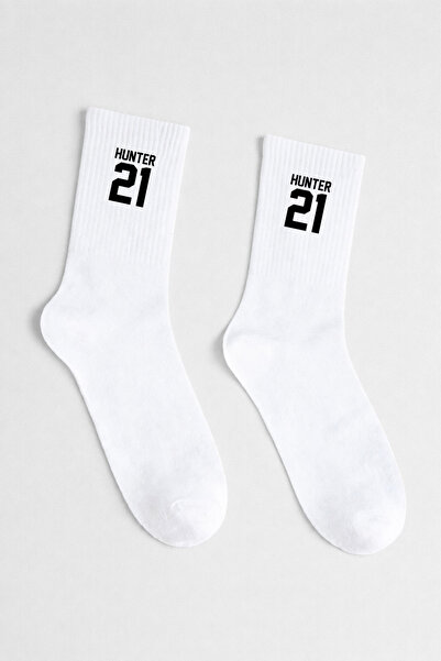 AYDESİGN Scott Hunter 21 Heated Rivalry White Cotton Tennis College Socks