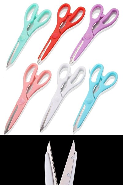 Mikasso Pratik Çok Amaçlı Mutfak Makası Renkli Pratik Et Tavuk Börek Ekmek Ke...