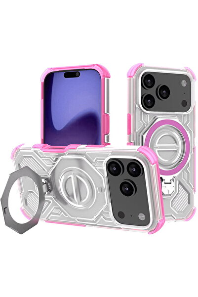 Techsuit Husa pentru iPhone 17 Pro - Carbon Shield PRO - Pink Transparent