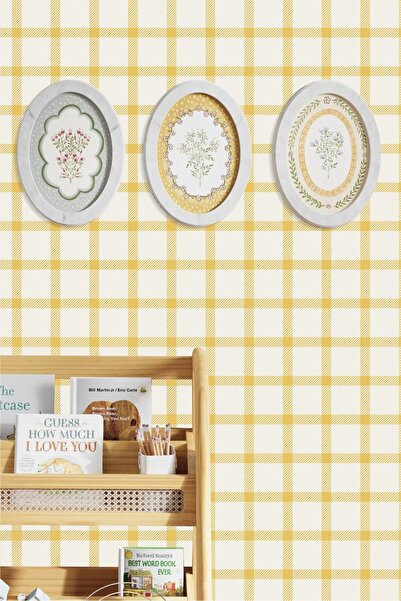 Piksel Grafik Thin Gingham Striped Checkered Patterned Wall Sticker