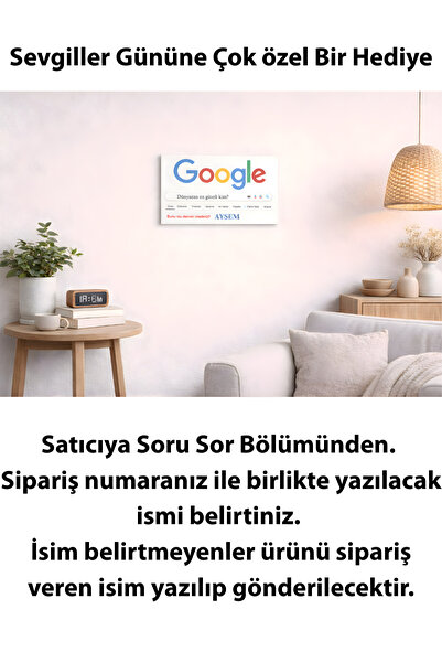 HobiShop Dünyanın en güzeli kim Sevgililer günü sevgiliye hediye Mdf Tablo