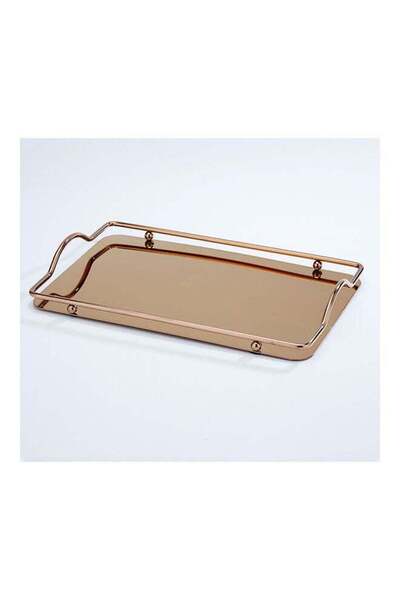 Arabest Stainless Steel Rectangle Dim Sum Tray Rose Gold 34.5 x 21cm