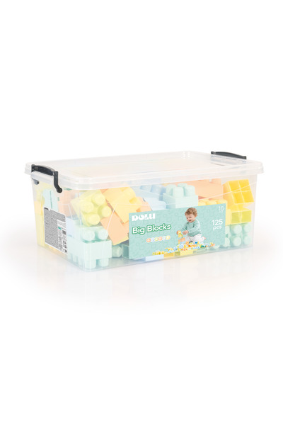 DOLU OYUNCAK Dolu Sandıkta Büyük Renkli Bloklar 125 Parça 5214