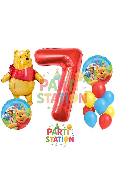 Parti Station مجموعة بالونات عيد الميلاد للطفل بعمر 7 سنوات من ويني ذا بوه - ...