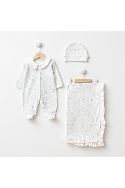 Eda Baby 100% Cotton Newborn Baby Hospital Release Outfit – Patterned Booties...