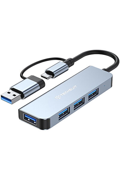 Techsuit DataBridge 4 in 1 Multiport Hub, USB Type-C to USB 3.0, 3x USB 2.0 -...