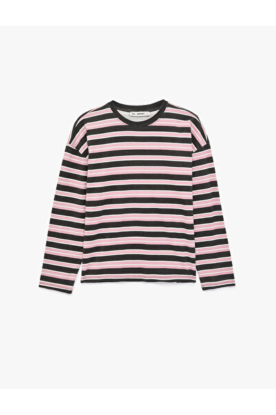 Koton Rahat Kalıp Bisiklet Yaka Uzun Kollu Basic Tişört