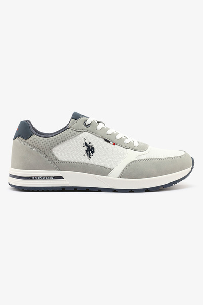 U.S. Polo Assn. أحذية رياضية بيضاء منخفضة للرجال - أحذية كاجوال أنيقة ومتينة