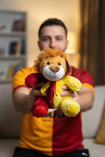 TUENGİ STORE Yellow Red Cute Lion Plush Toy - 20 cm Lion Plush Fan Gift