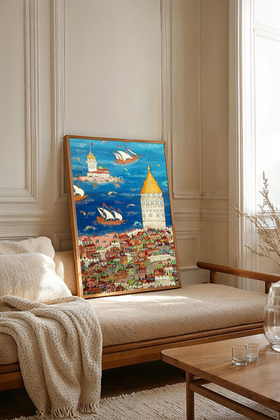 Dekorsiahome Tek Parça Ahşap Çerçeveli Tablo TK2694