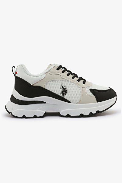 U.S. Polo Assn. Women's White and Black Sneakers - Bold Rugged Style with Dur...