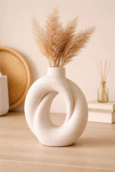 eoshop Modern Organik Form Dekoratif Vazo | Halka Tasarım | Minimal Bohem Ev ...