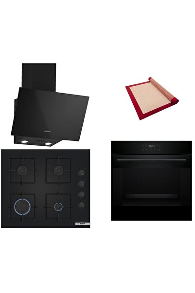 Bosch Siyah 3 lü Ankastre Set (HJG852YB0T-POP6C6P31O-DWK63PJ60T) 3D Fry - Fır...