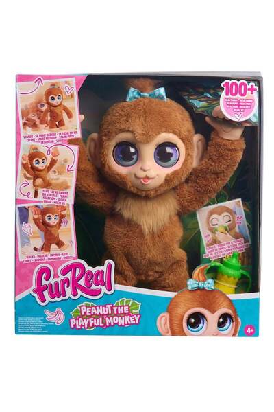 PENGUEN OYUNCAK Sesli ve İnteraktif Fur Real Yavru Maymun Fıstık 40 cm FUR06000