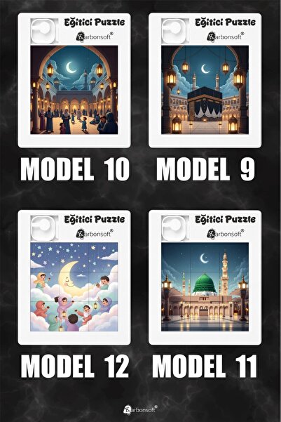 karbonsoft Ramazan Mini Yapboz – Eğitici 3x3 Puzzle (9 Parça)