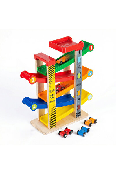 Mofy Baby لعبة تعليمية مونتيسوري مكونة من 5 طوابق مع 3 سيارات، مجموعة مواقف س...