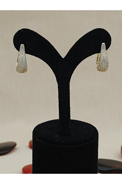 Bilge Takı Vip Gold Color Drop Form Zircon Stone Xuping Steel Earrings, Non T...