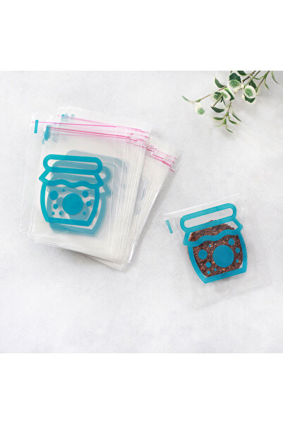 Bimotif حقيبة شفافة بشريط على شكل جرة زرقاء، مقاس 10×15 سم، 250 قطعة