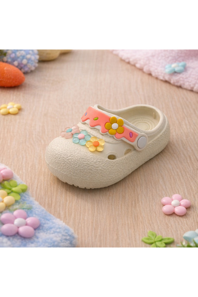 Calx Çiçek Detaylı Yumuşak Taban Çocuk Sandalet Terlik