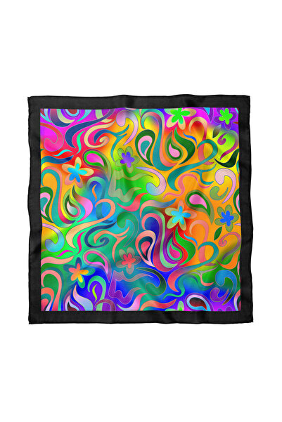 Sultan İpek Sanatsal Desenli Fular / Bandana 50x50cm
