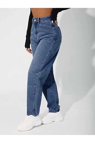 connemara Γυναικείο μπλε ψηλόμεσο τζιν παντελόνι Mom Fit