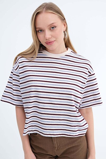 Addax Striped Short Sleeve T-Shirt P10537