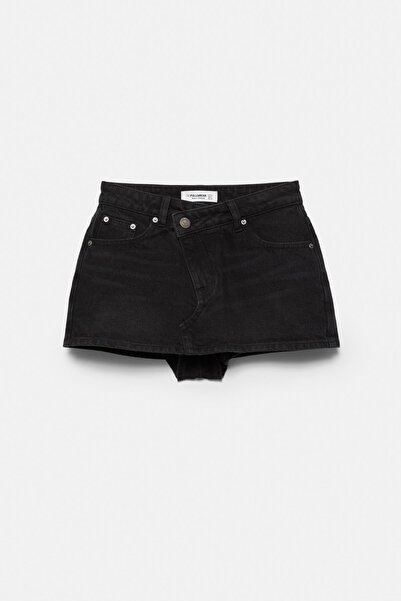 Pull & Bear Çapraz belli kot şort etek