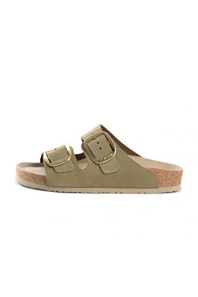 VESNA Papuci din piele naturală 410 kaki