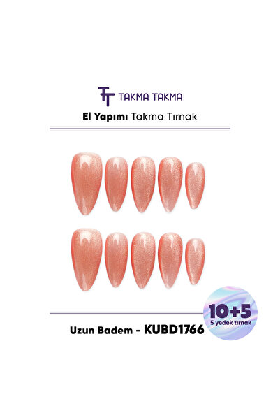 Takma Takma M Beden KUBD1766 Uzun Badem 15'li Tekrar Kullanılabilir El Yapımı...