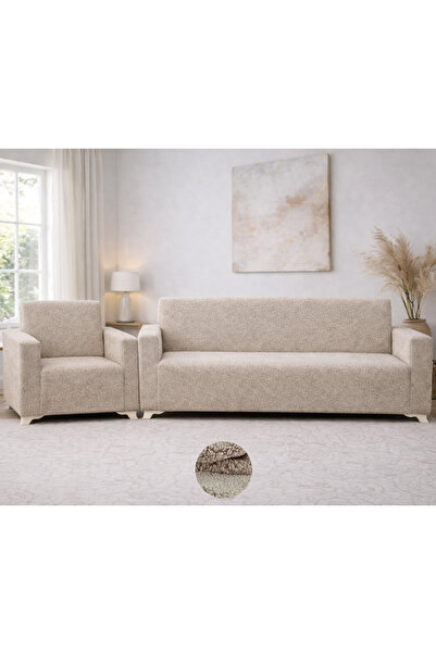 Akbal Home Welsoft Teddy 3lü + Tek Klasik Koltuk Örtüsü Lastikli Tüm Giydirme...